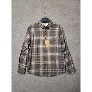 Weatherproof Antique Flannel Shirt Mens M Brown Plaid Button Down NEW